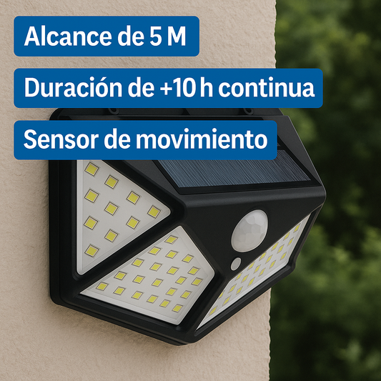 Luz Solar 20W NoLu Exterior Led + sensor de movimiento y 10h de batería