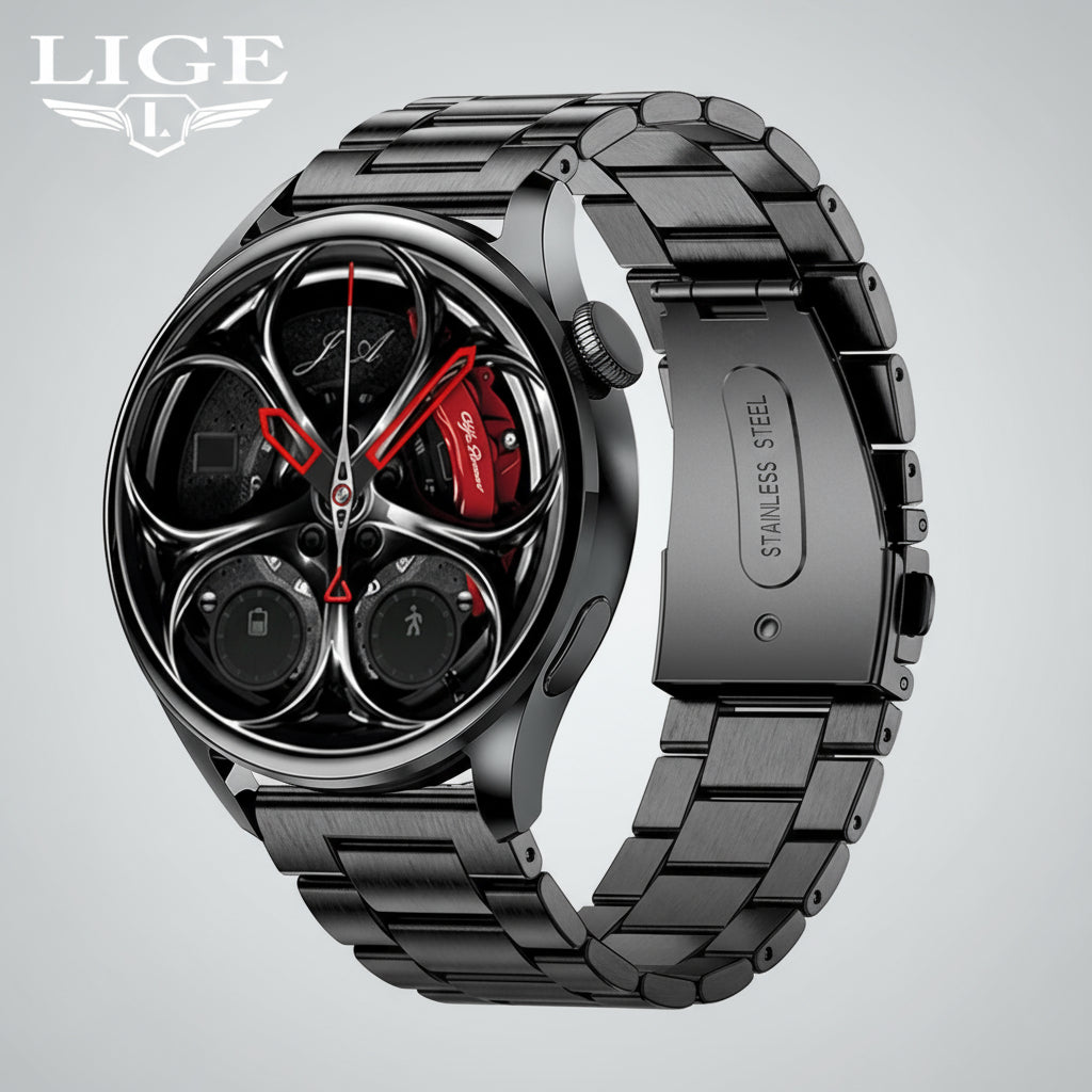 Pack smartwatch deportivo negro+ Auriculares inalambricos