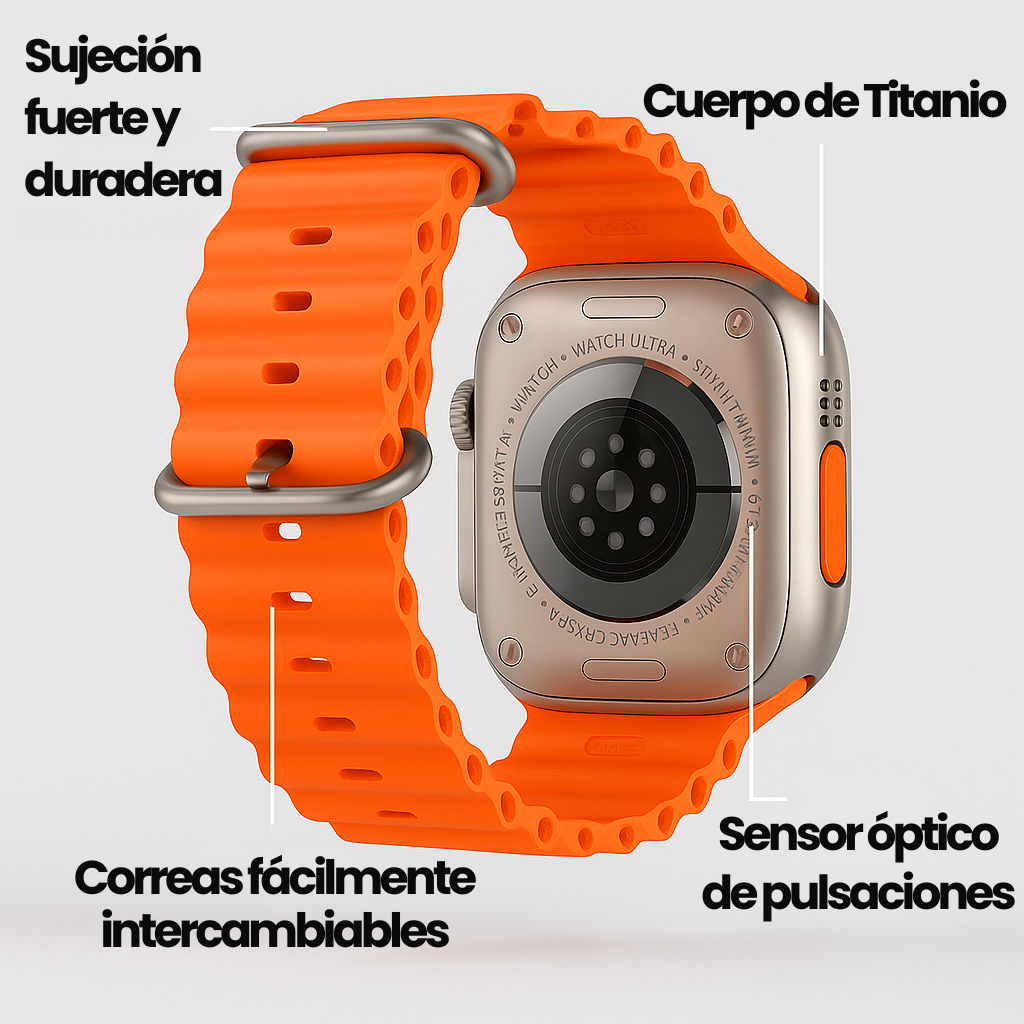 Pack 3 en 1 Smartwatch Ultra 2 + Auriculares P9 + 7 Correas