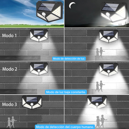 Luz Solar 20W NoLu Exterior Led + sensor de movimiento y 10h de batería