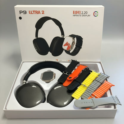 Smartwatch Ultra 2 + Auriculares P9 + 7 Correas Exclusivas | Pack Premium 3 en 1